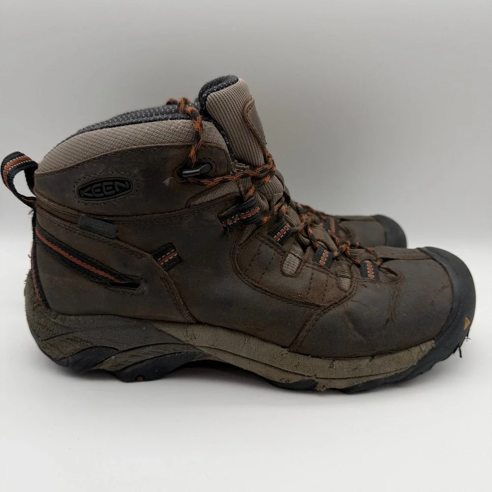 KEEN Hiking Boots Mens 10 Brown Waterproof Leather Trail Shoes ASTM F2892-11